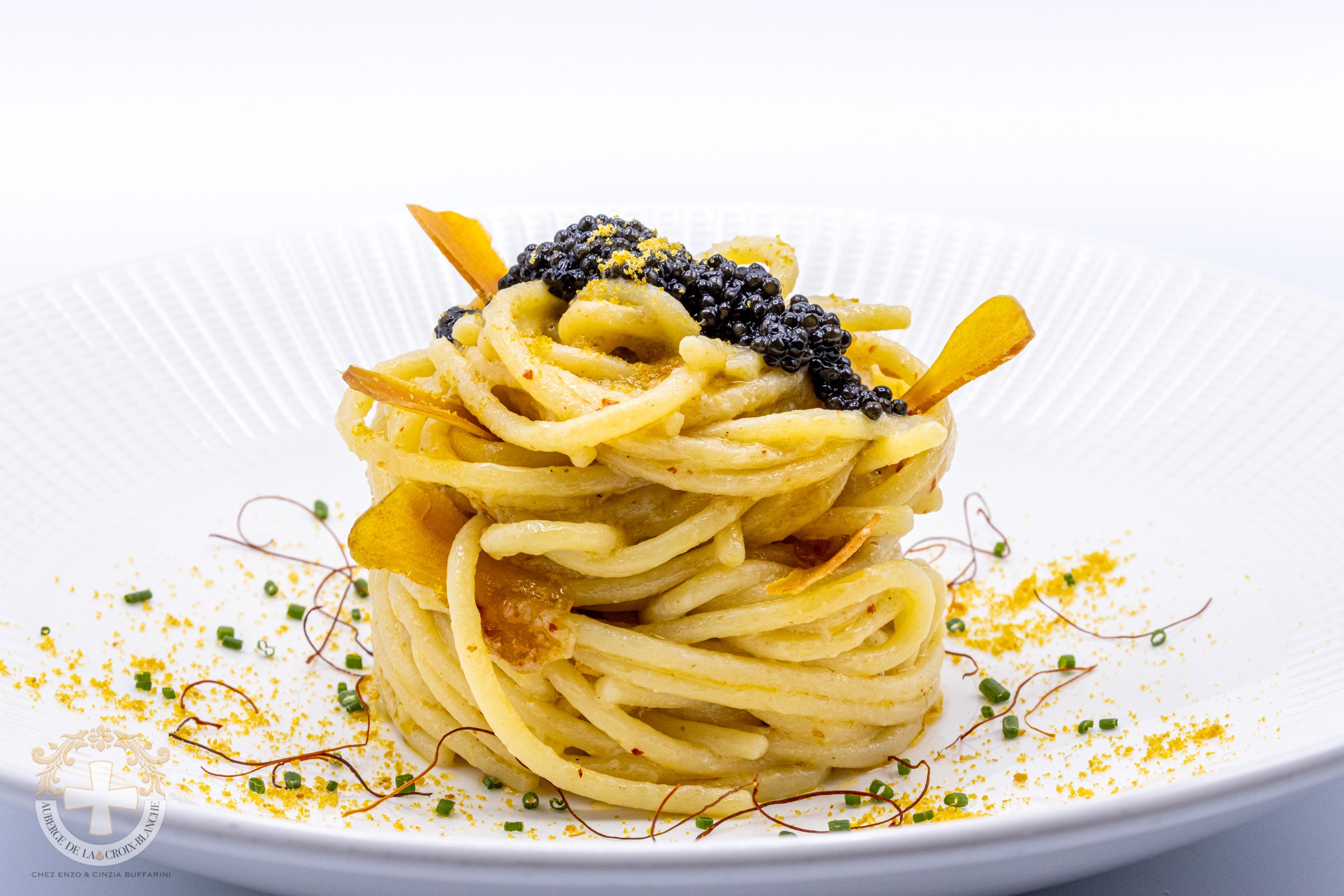 spaghettone bottarga e caviale