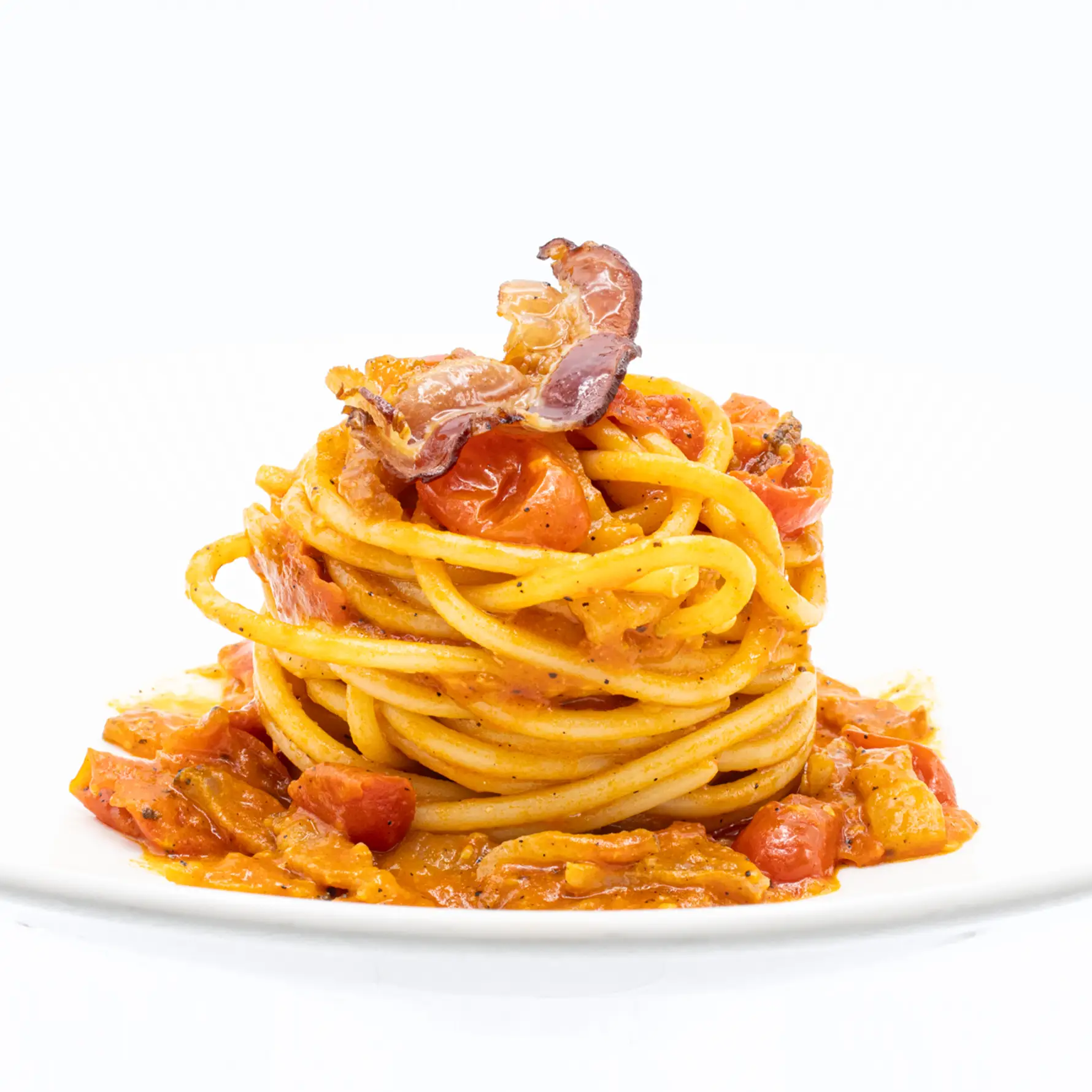 pâtes Bucatini à l amatriciana restaurant italien région Nyon Auberge Croix Blanche