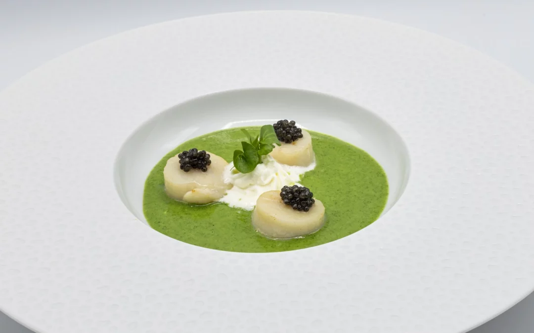 fête des mères menu Noix de Saint-Jacques velouté de cresson caviar Osciètre